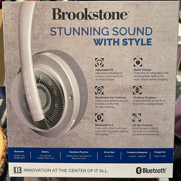 Brookstone’s new inbox, sleek wireless noise, isolating, headphones in white - Picture 7 of 15